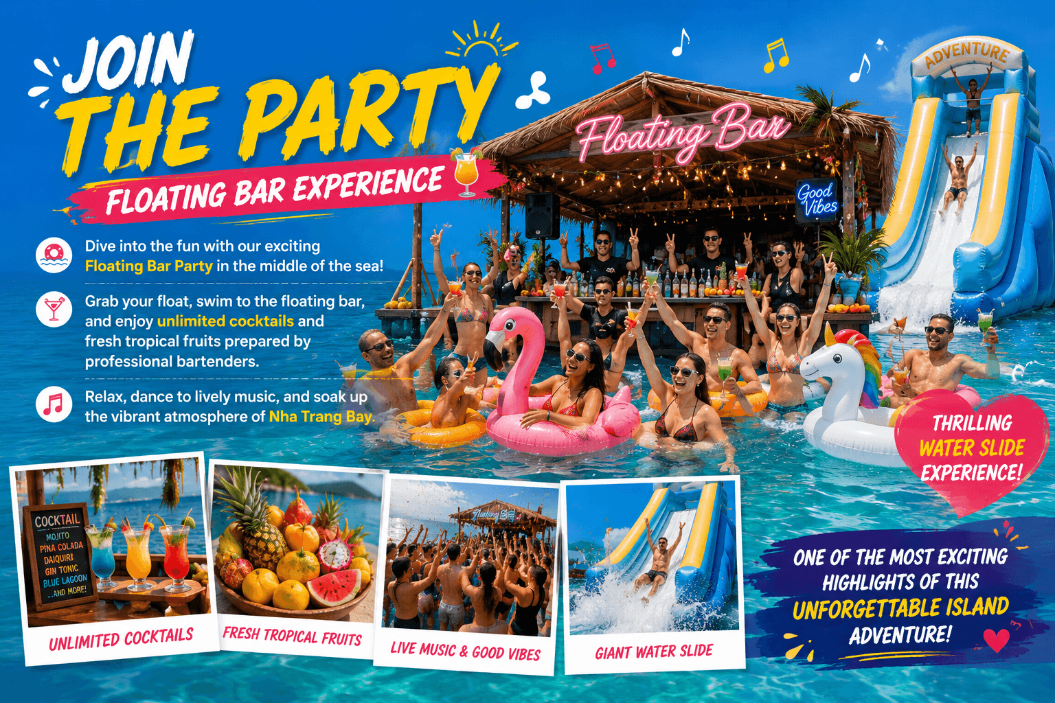 Snorkeling Tour with Floating Bar Experience